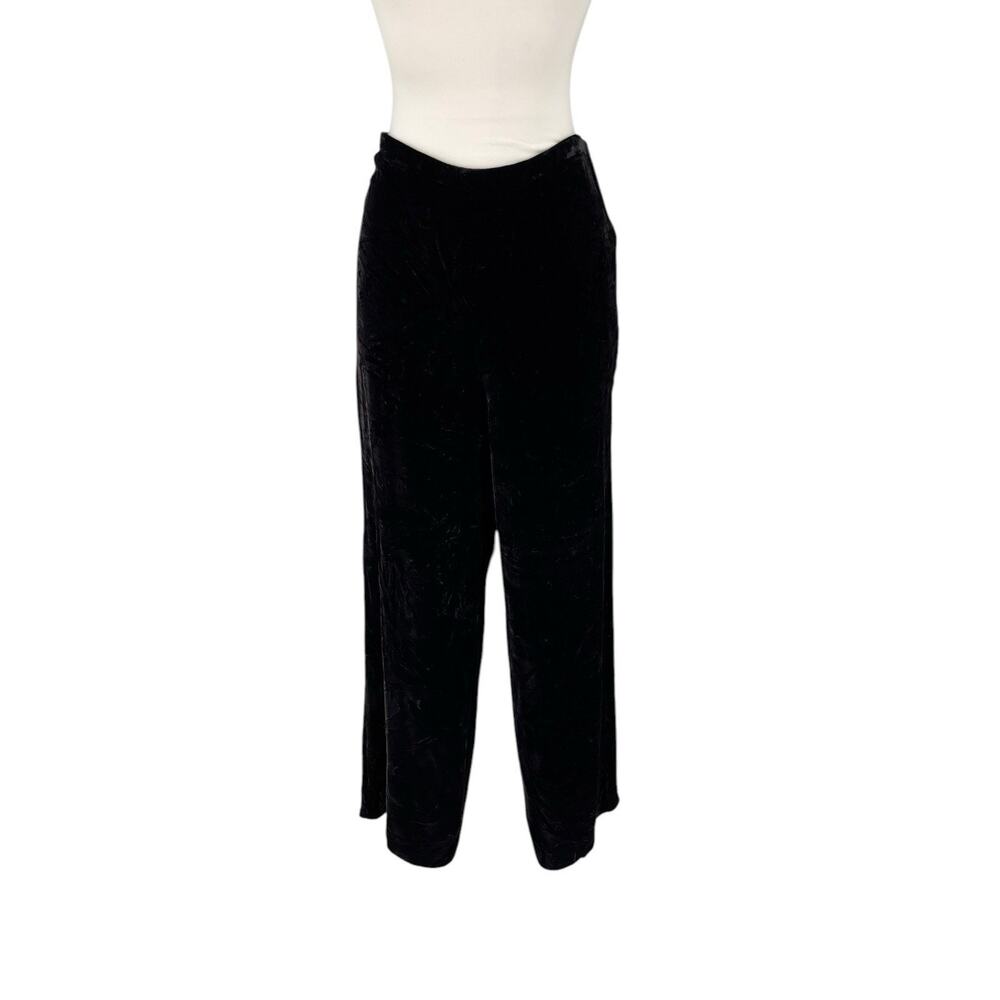 Kate Hill Velvet Pants Size 10 Black Side Zip Flowing Goth Witchy